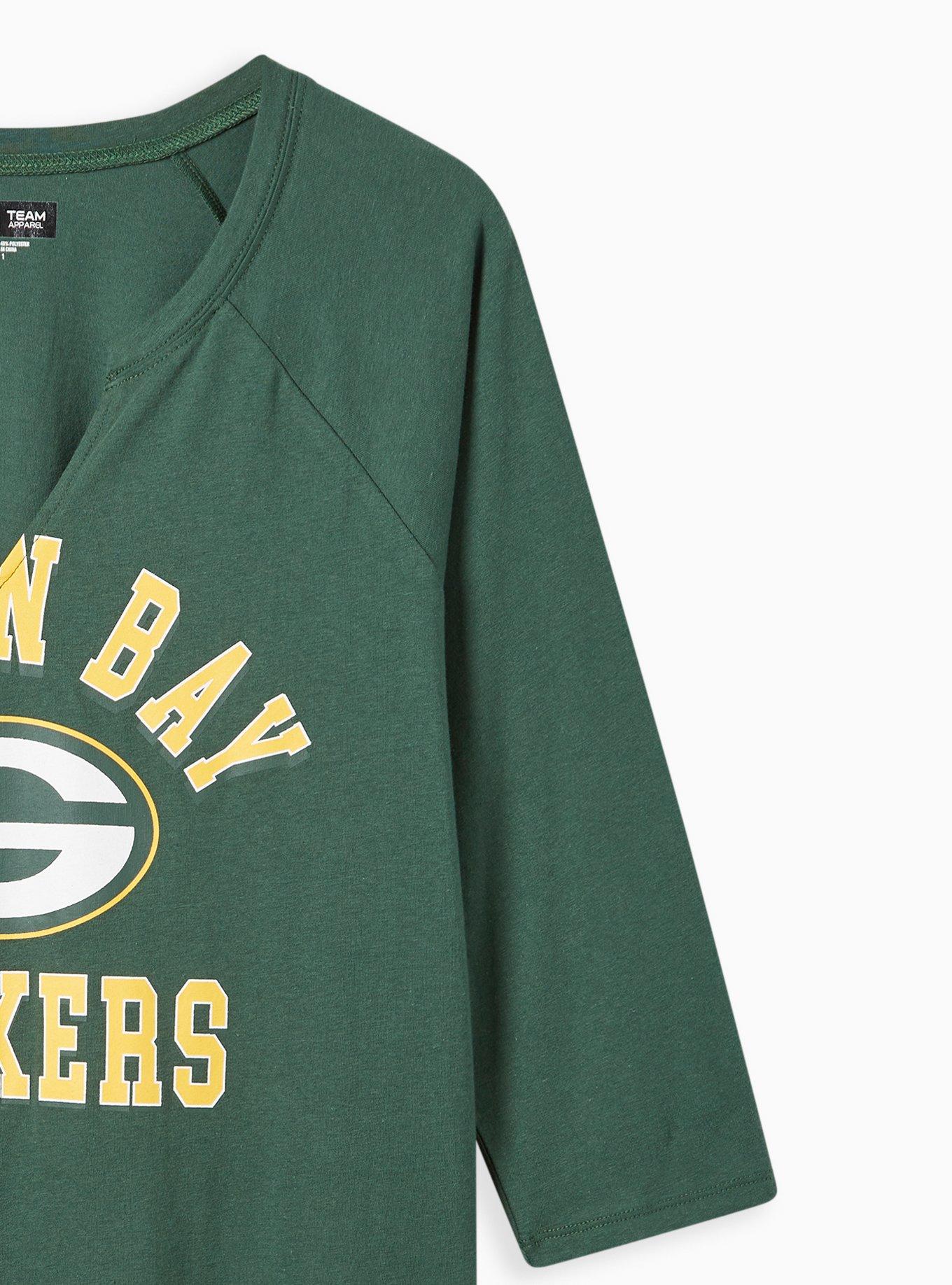 Plus Size - NFL Green Bay Packers Classic Fit Cotton Long Sleeve Raglan Tee  - Torrid