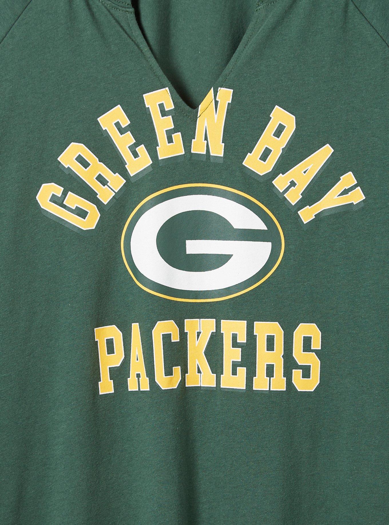 Green Bay Packers New Era Current Raglan Long Sleeve T-Shirt - Green