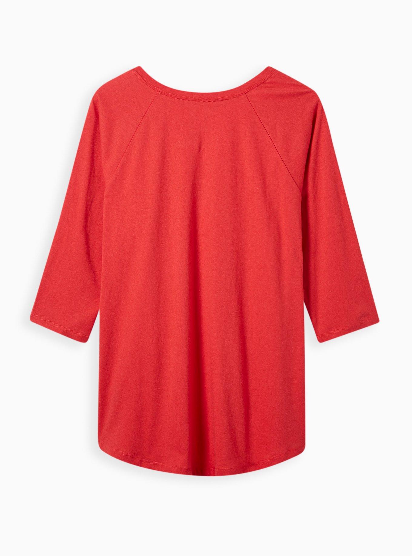 Plus Size NFL Kansas City Chiefs Classic Fit Cotton Long Sleeve Raglan Tee, RED, alternate