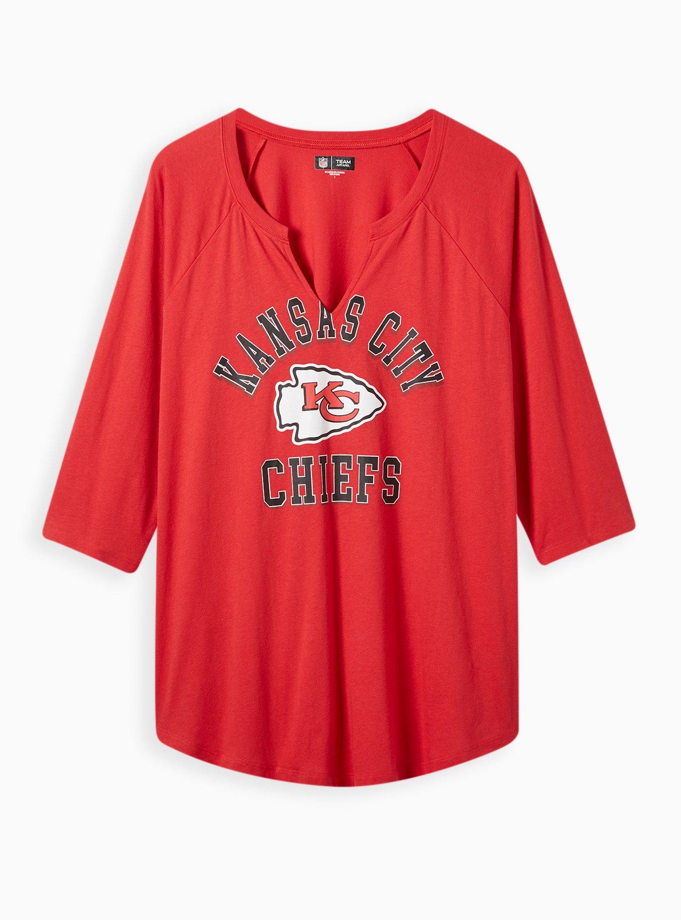 Plus Size - NFL Kansas City Chiefs Classic Fit Cotton Long Sleeve Raglan Tee  - Torrid