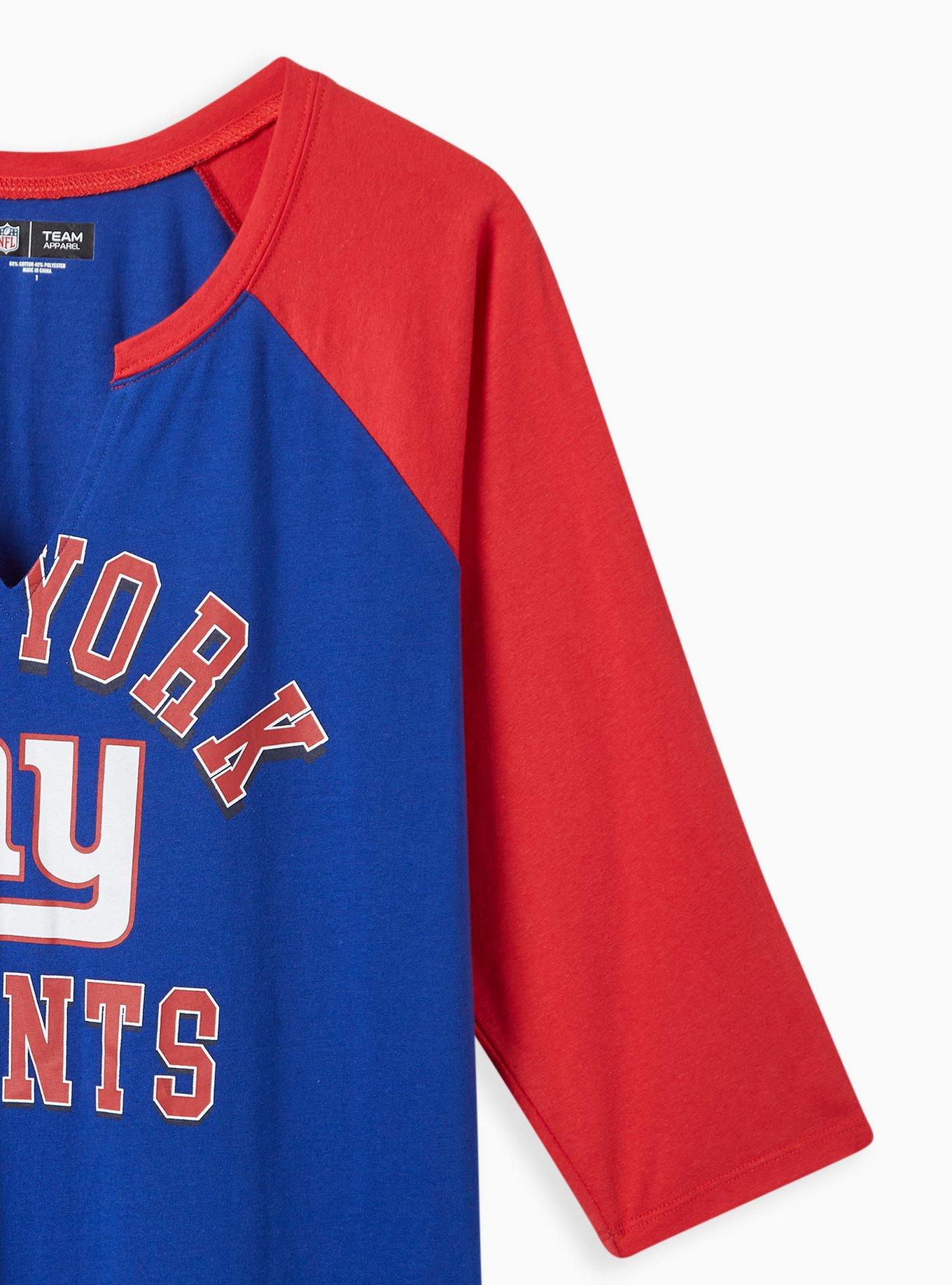 Plus Size - NFL New York Giants Classic Fit Cotton Long Sleeve