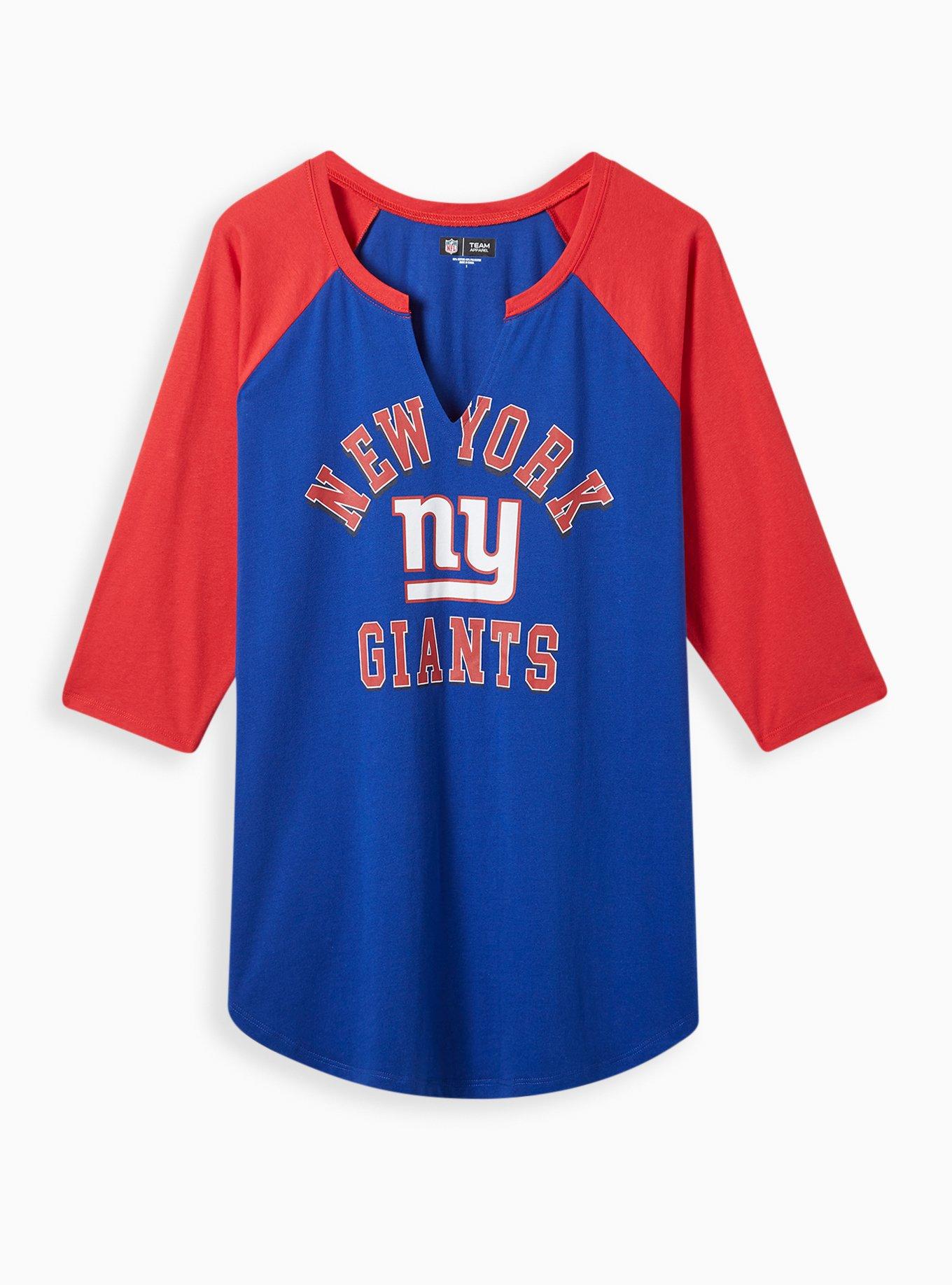 Plus Size - NFL New York Giants Classic Fit Cotton Long Sleeve