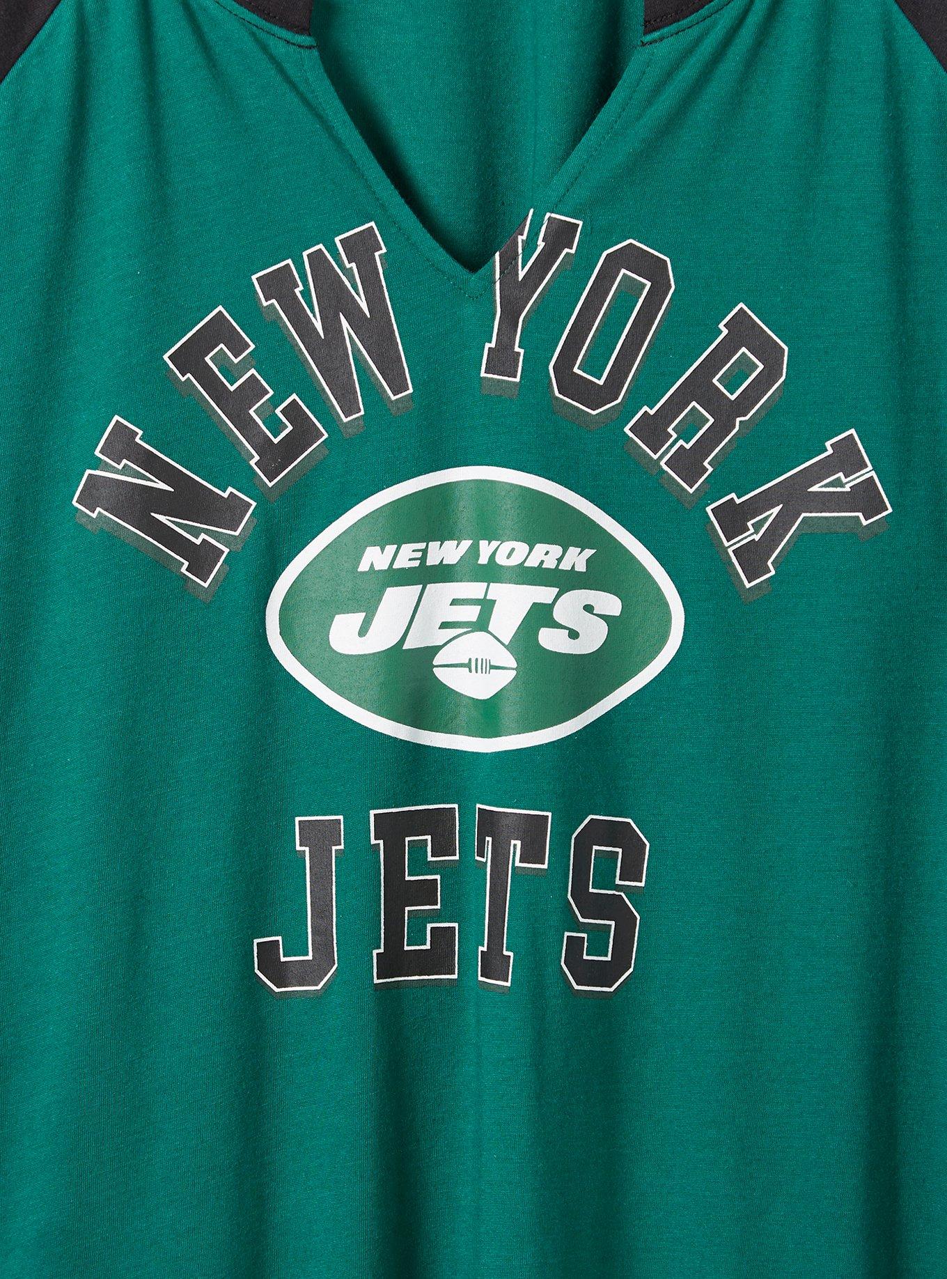 New York Jets New Era Current Raglan Long Sleeve T-Shirt - Green