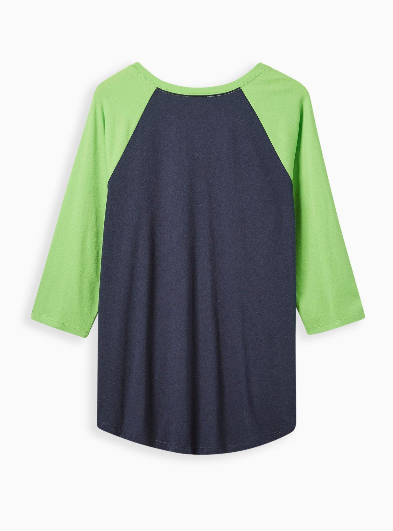 Plus Size NFL Seattle Seahawks Classic Fit Long Sleeve Raglan Tee - Cotton Navy, PEACOAT, alternate