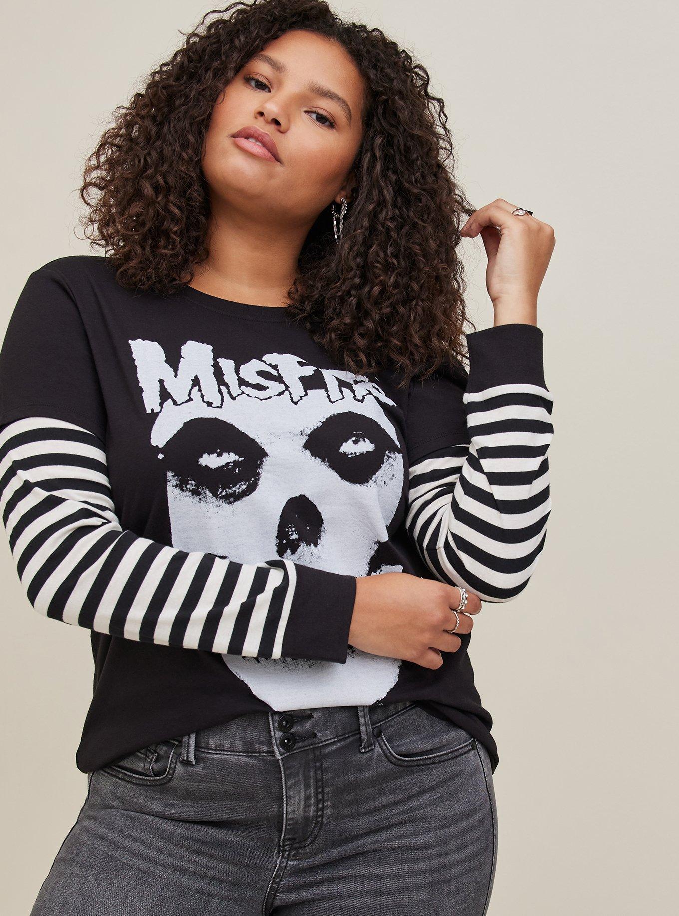 Plus Size - Misfits Classic Fit Cotton Crew Neck Long Sleeve 2Fer