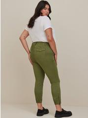 Plus Size Comfort Flex Waistband Classic Fit Jogger Stretch Twill High-Rise Pant, GREEN, alternate
