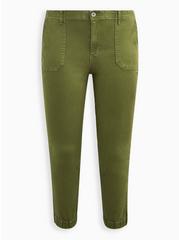 Plus Size Comfort Flex Waistband Classic Fit Jogger Stretch Twill High-Rise Pant, GREEN, hi-res