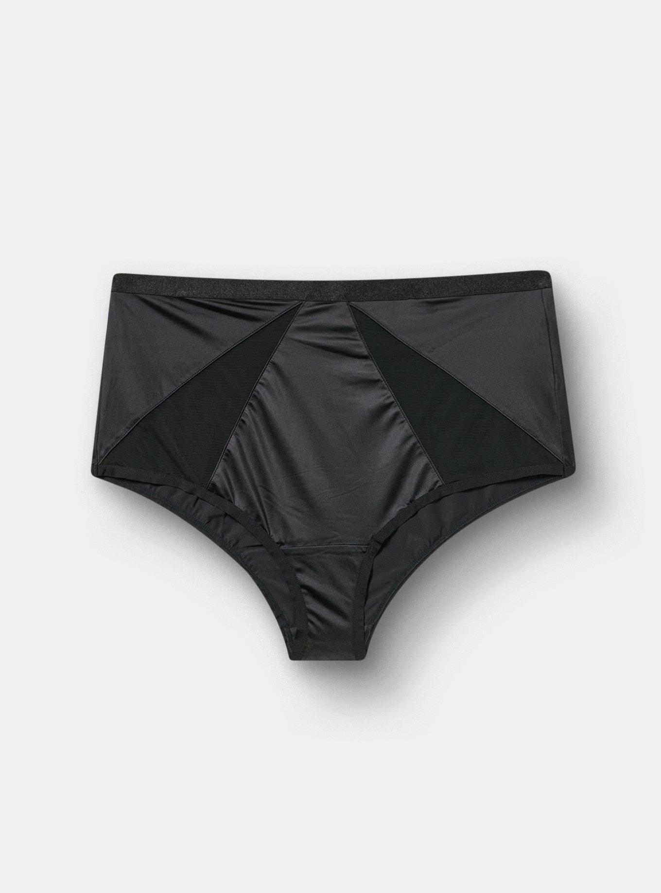 Shine Microfiber High-Rise Cheeky Panty, RICH BLACK, hi-res