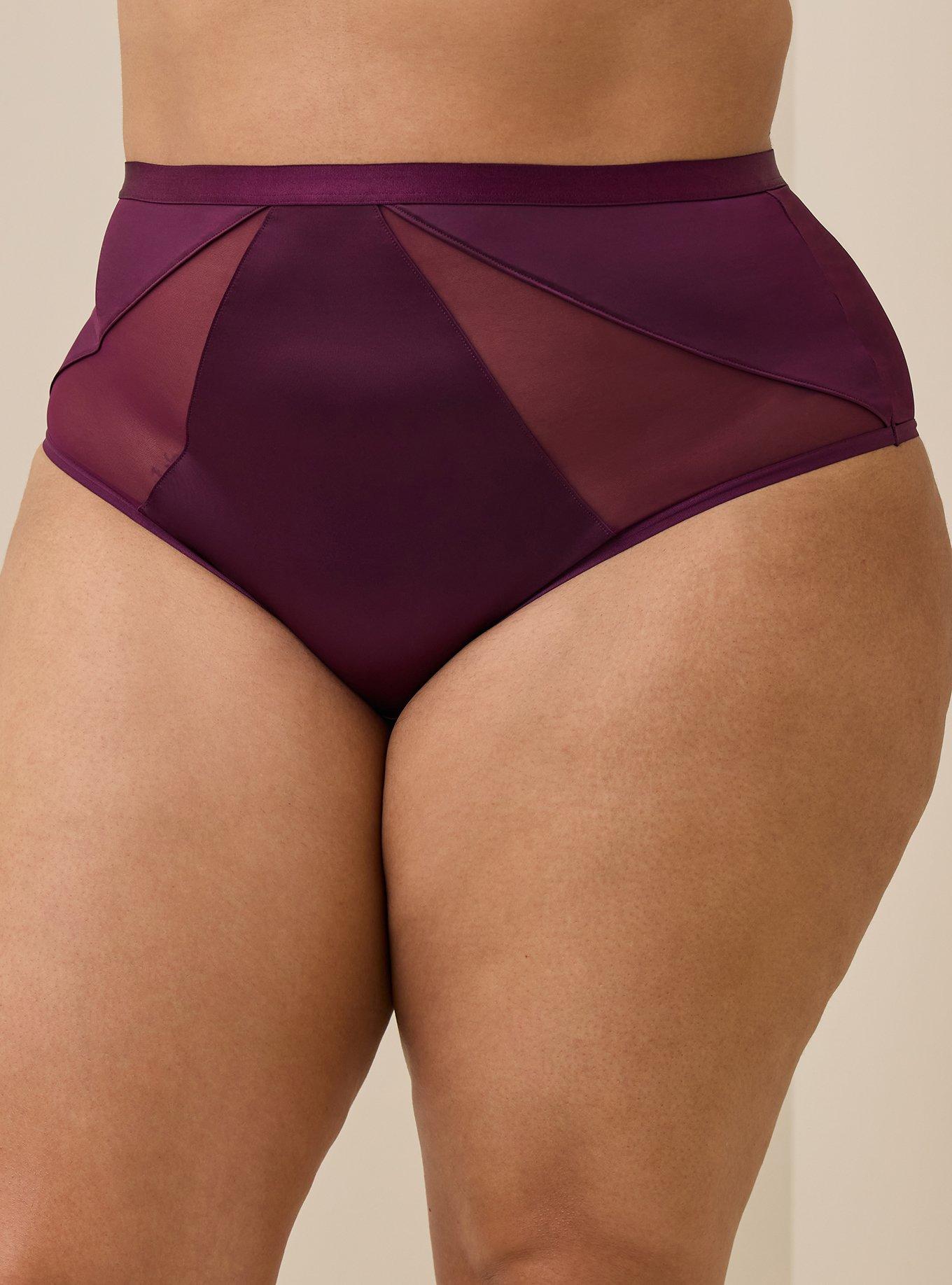 Shine Microfiber High-Rise Cheeky Panty, POTENT PURPLE, alternate