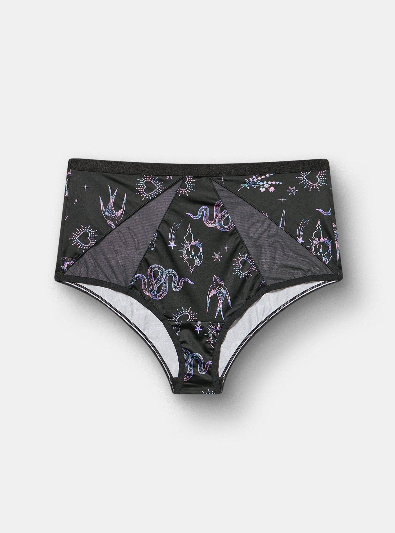 Shine Microfiber High-Rise Cheeky Panty, GARDEN BLACK, hi-res