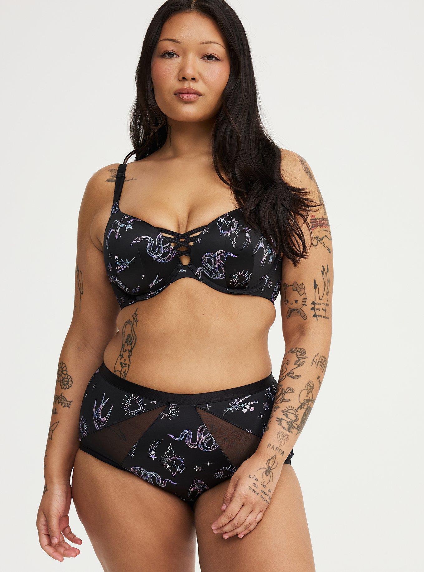 Shine Microfiber High-Rise Cheeky Panty, GARDEN BLACK, hi-res