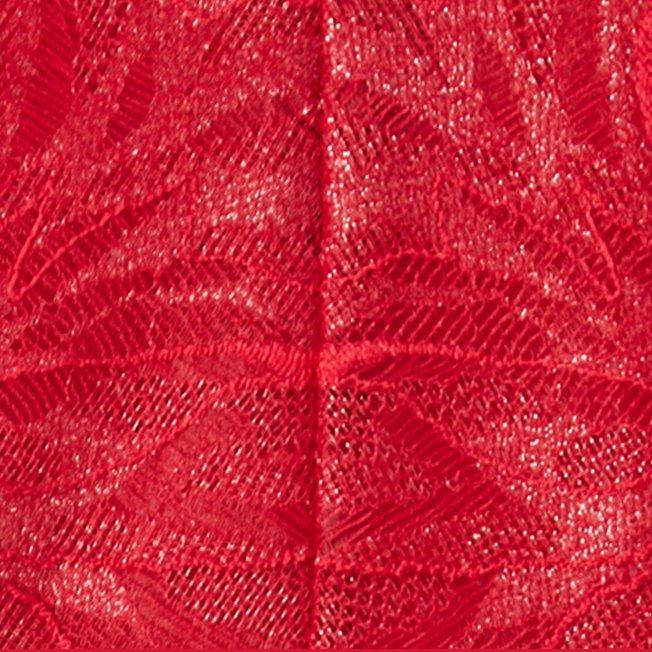 Shimmer Lace Mid Rise Thong Panty, JESTER RED, swatch