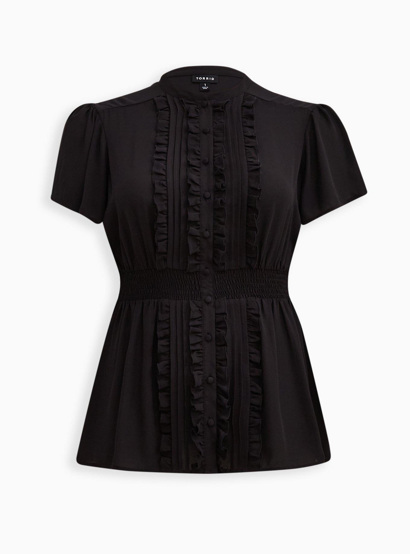 Briar Black Georgette Ruffled Boho Blouse main image 0