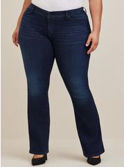 Luxe Slim Boot Super Stretch Mid-Rise Jean, DARK BLUE, alternate