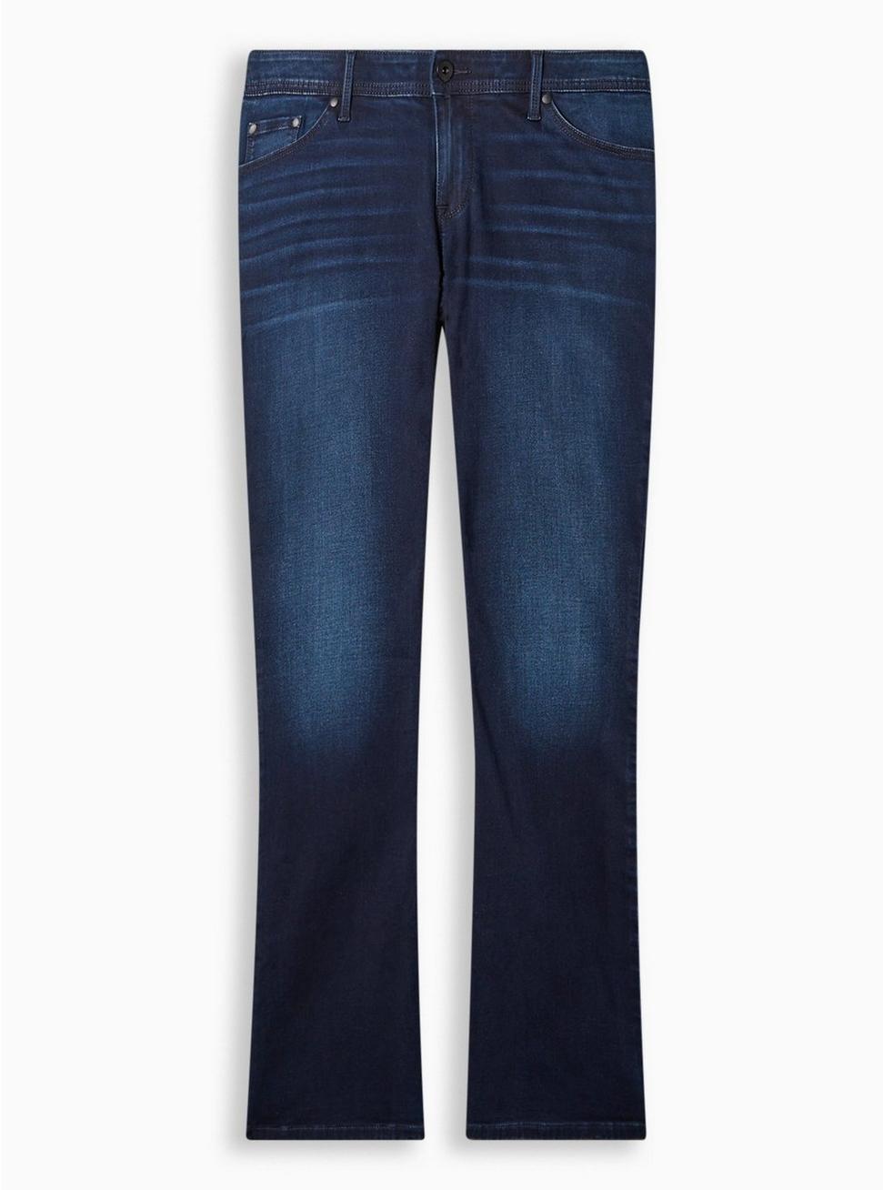 Plus Size Luxe Slim Boot Super Stretch Mid-Rise Jean, DARK BLUE, hi-res