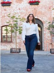 Plus Size Luxe Slim Boot Super Stretch Mid-Rise Jean, DARK BLUE, hi-res