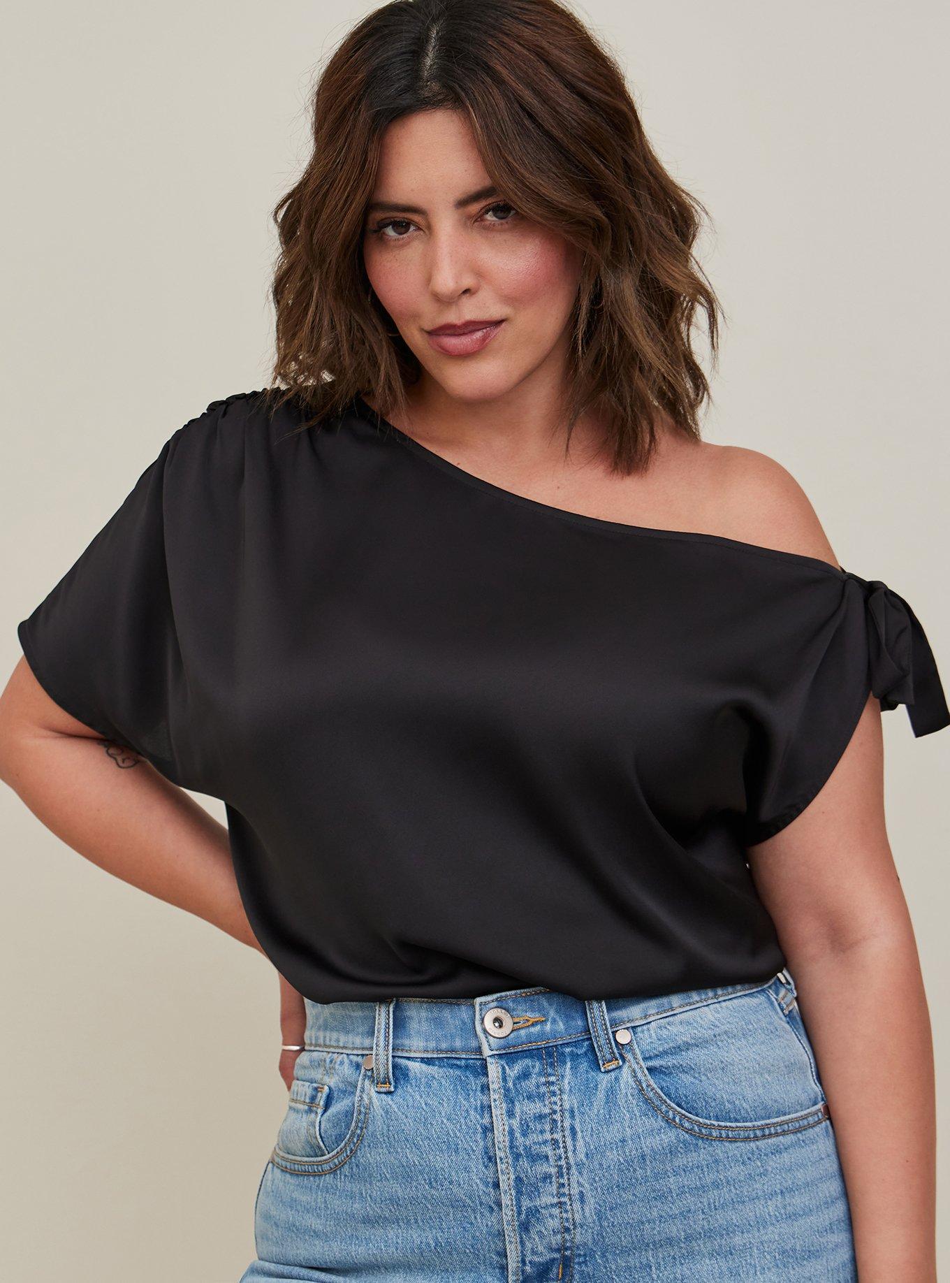 Plus Size Satin Off Shoulder Top Torrid