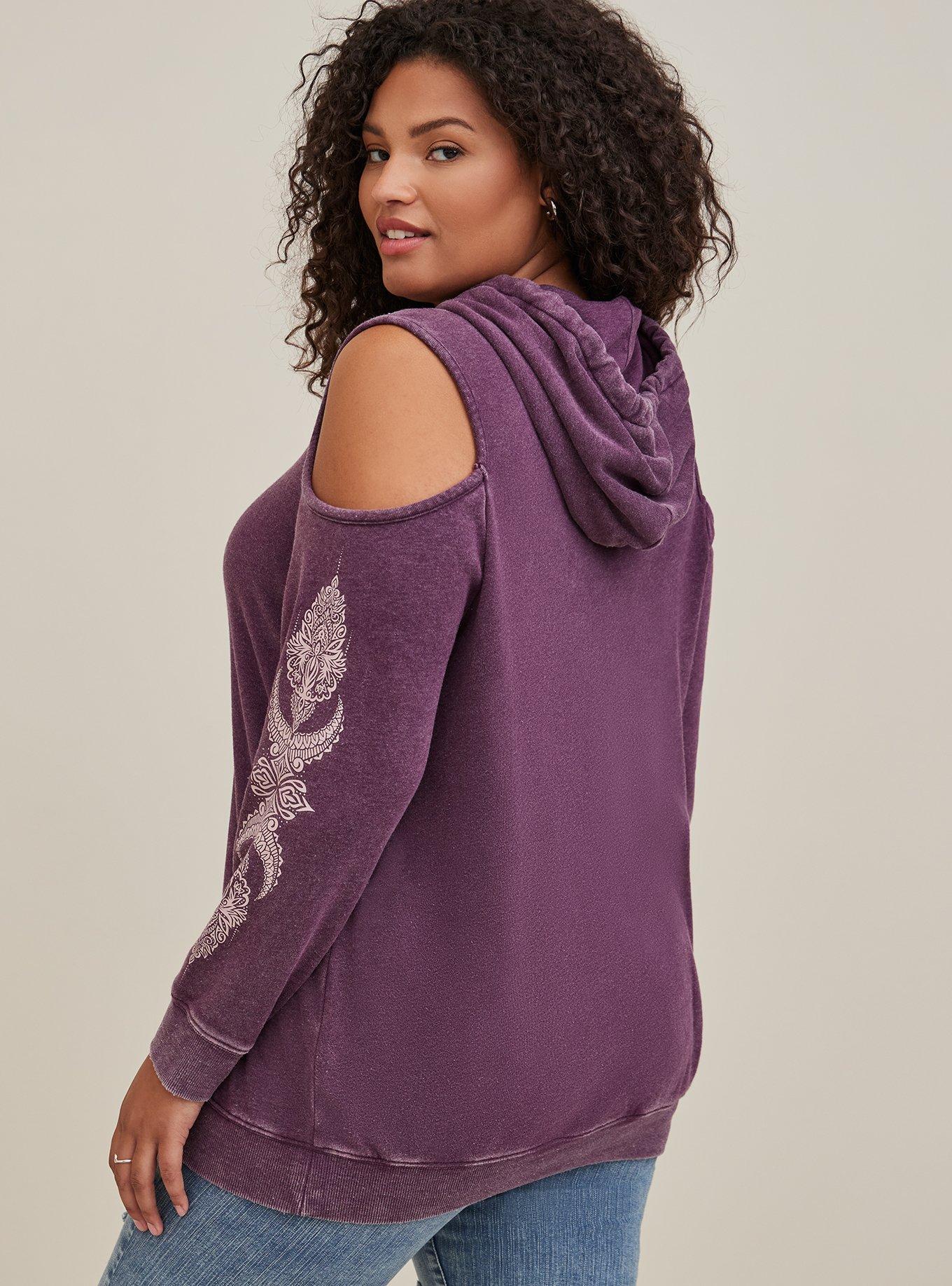 Cold shoulder clearance hoodie