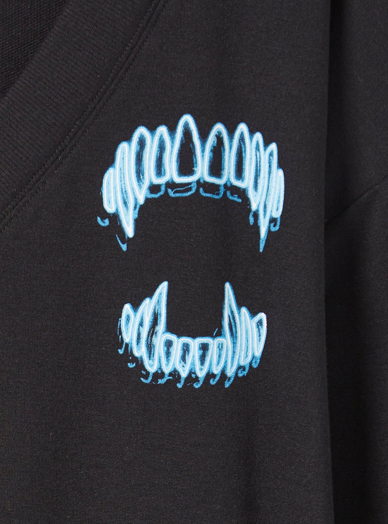 Plus Size Glow In The Dark Sweatshirt - Lightweight French Terry Bite Black, DEEP BLACK, alternate