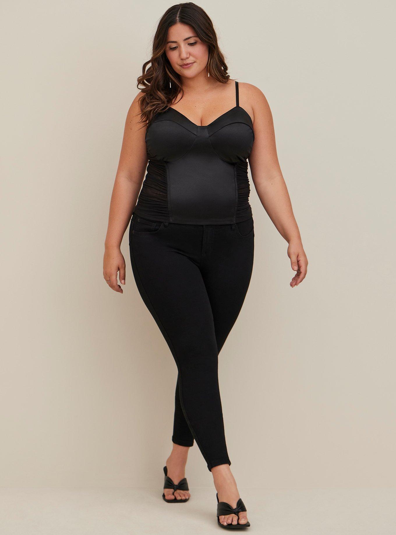 Corset Cami - Stretch Satin Black, DEEP BLACK, alternate