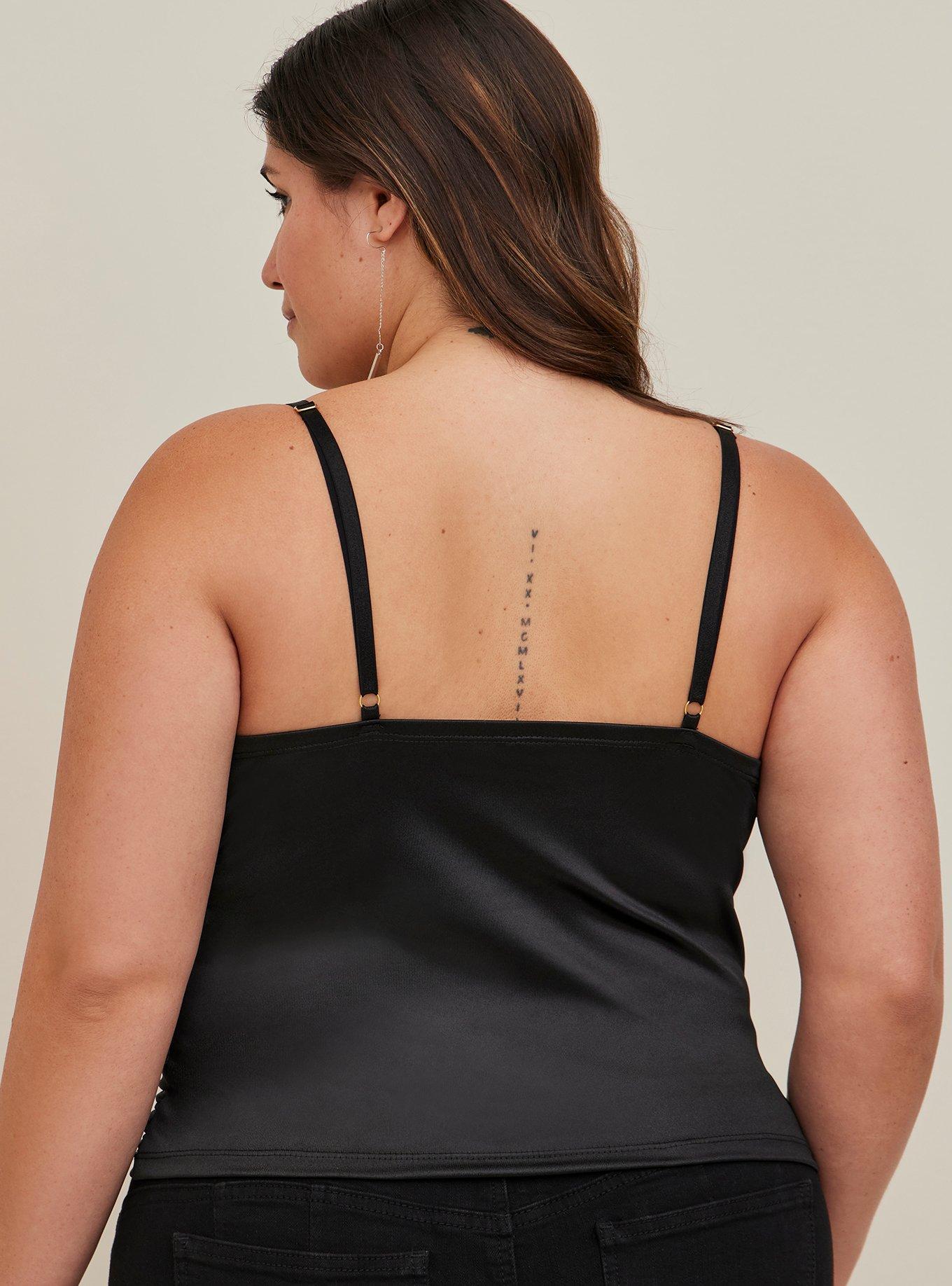 Corset Cami - Stretch Satin Black, DEEP BLACK, alternate