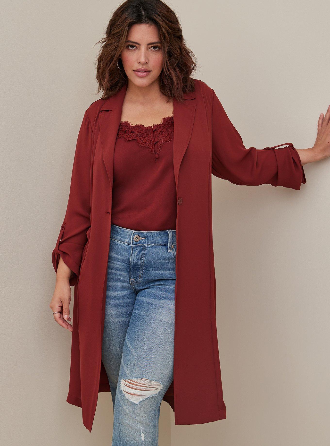 Drape Trench Jacket - Georgette Brown, MADDER BROWN, alternate