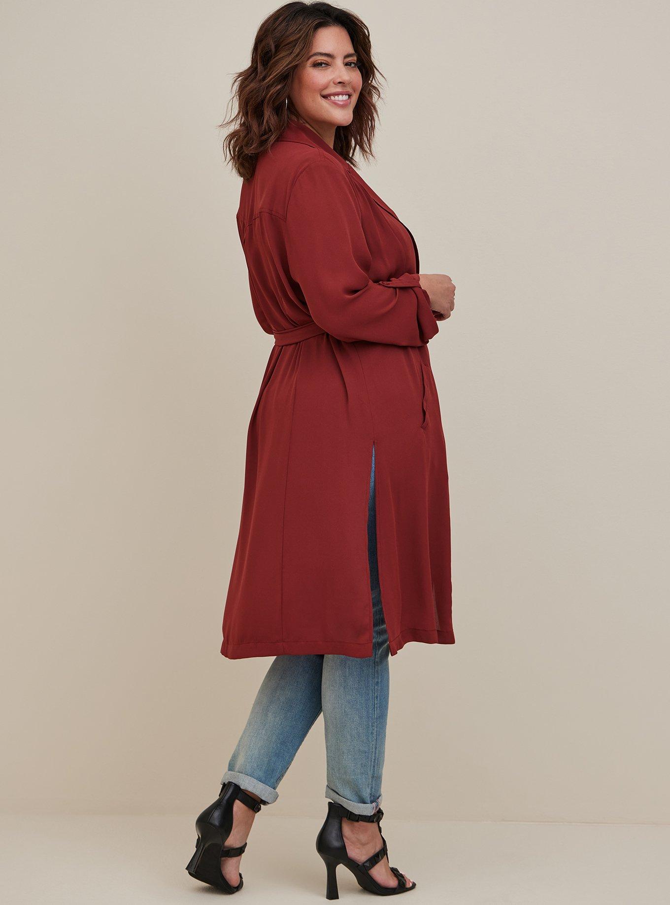 Drape Trench Jacket - Georgette Brown, MADDER BROWN, alternate