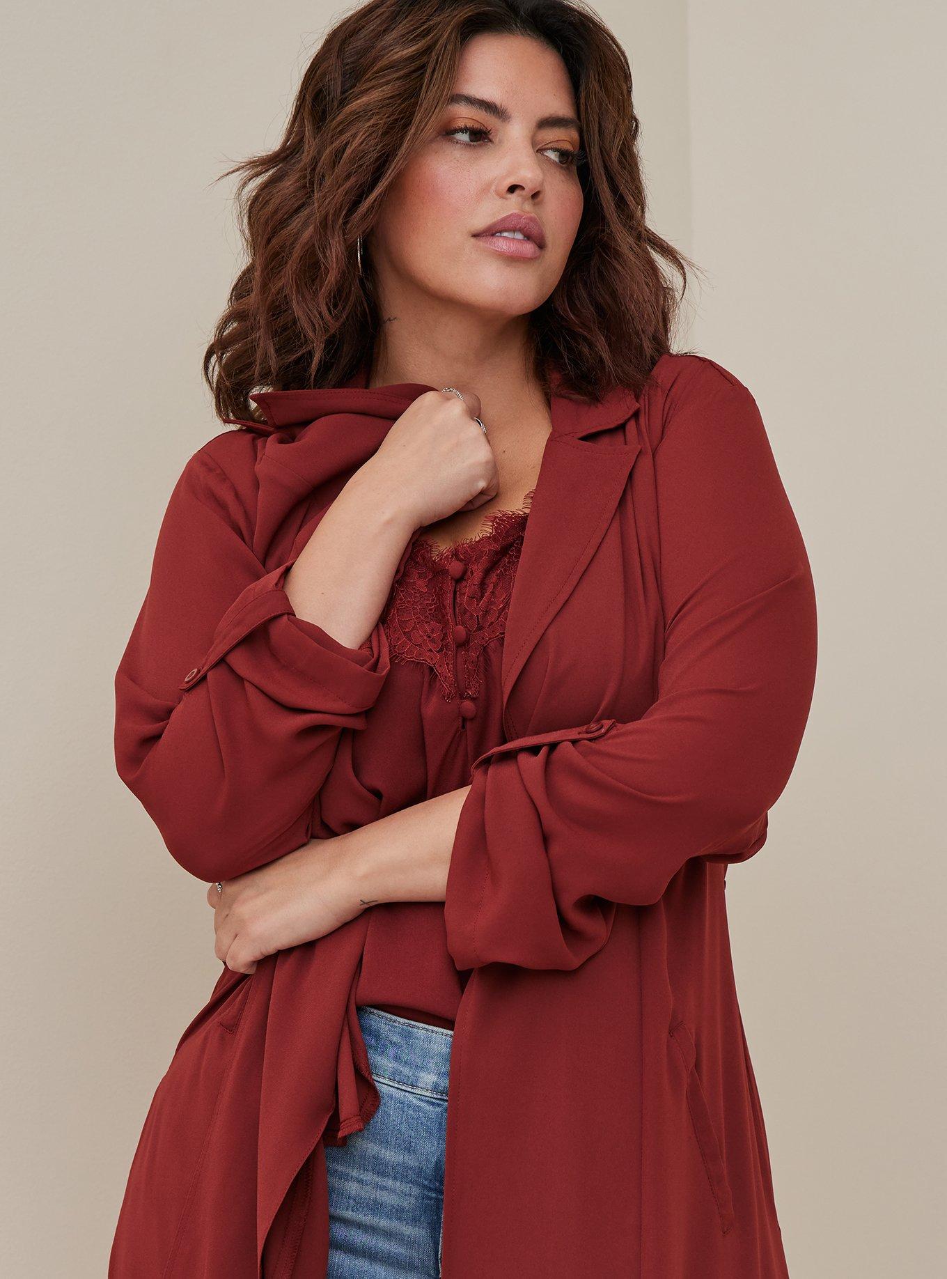 Drape Trench Jacket - Georgette Brown, MADDER BROWN, alternate