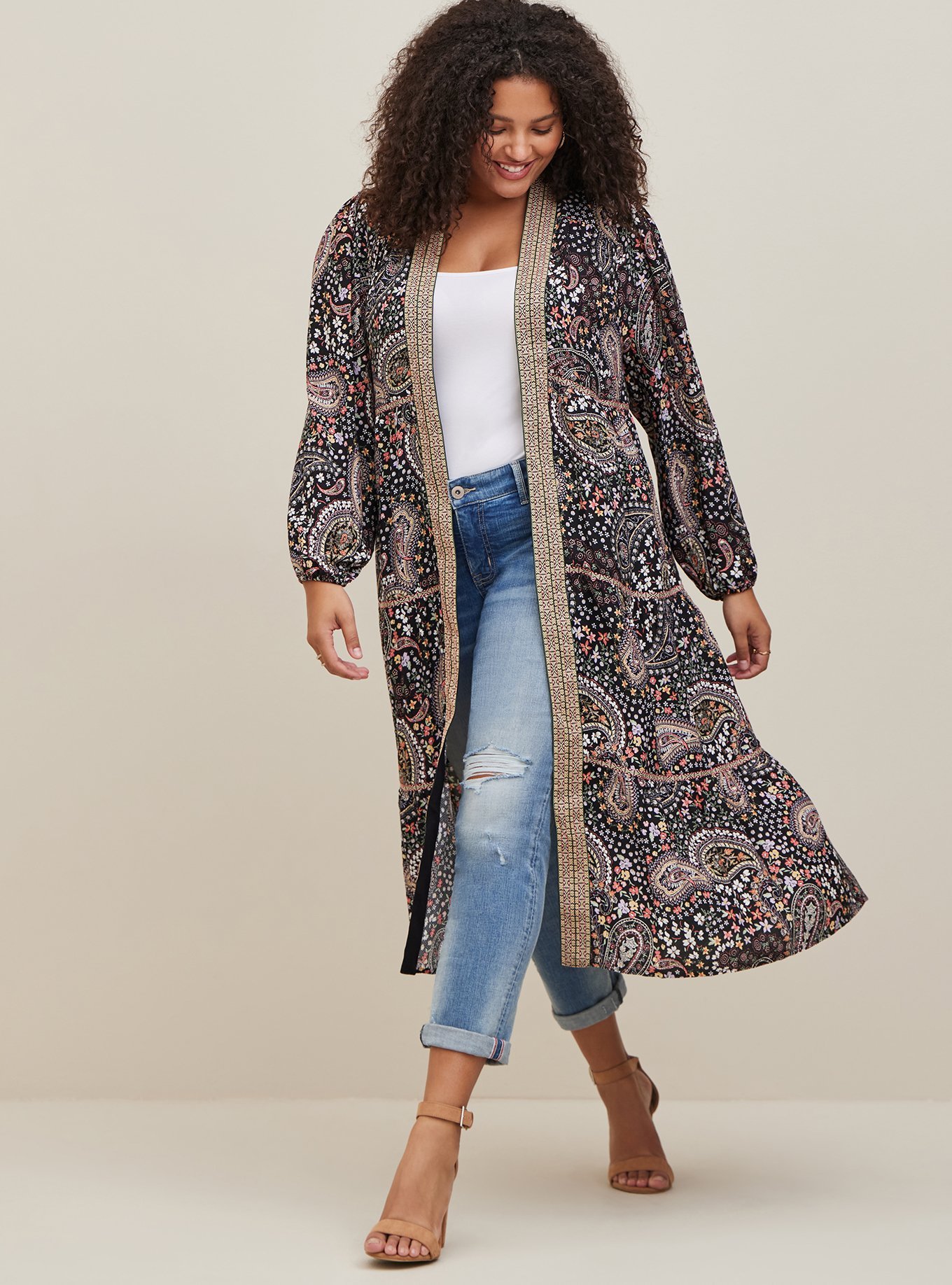 Plus Size - Tiered Maxi Kimono - Torrid