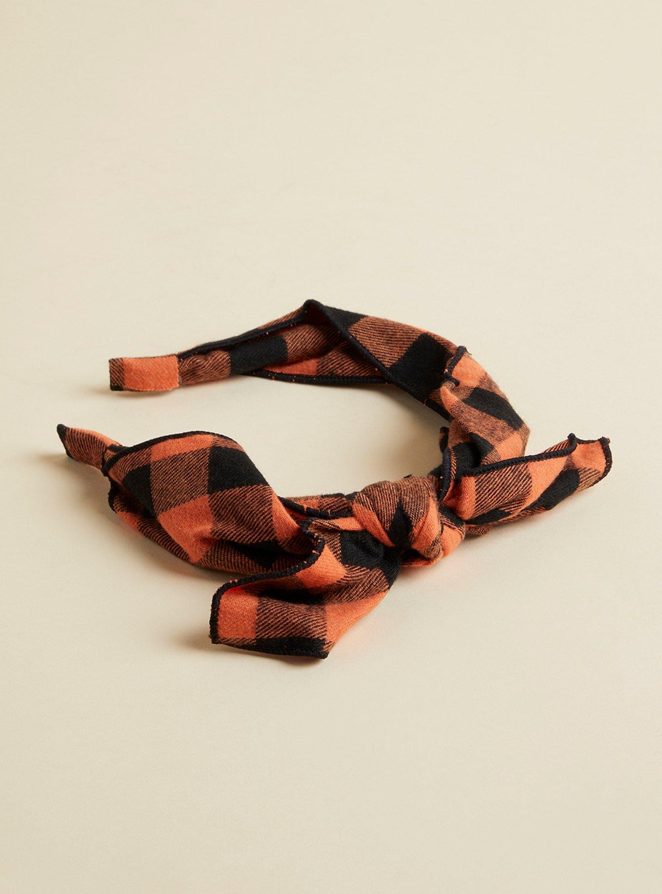 Checkered Bow Headband , , alternate