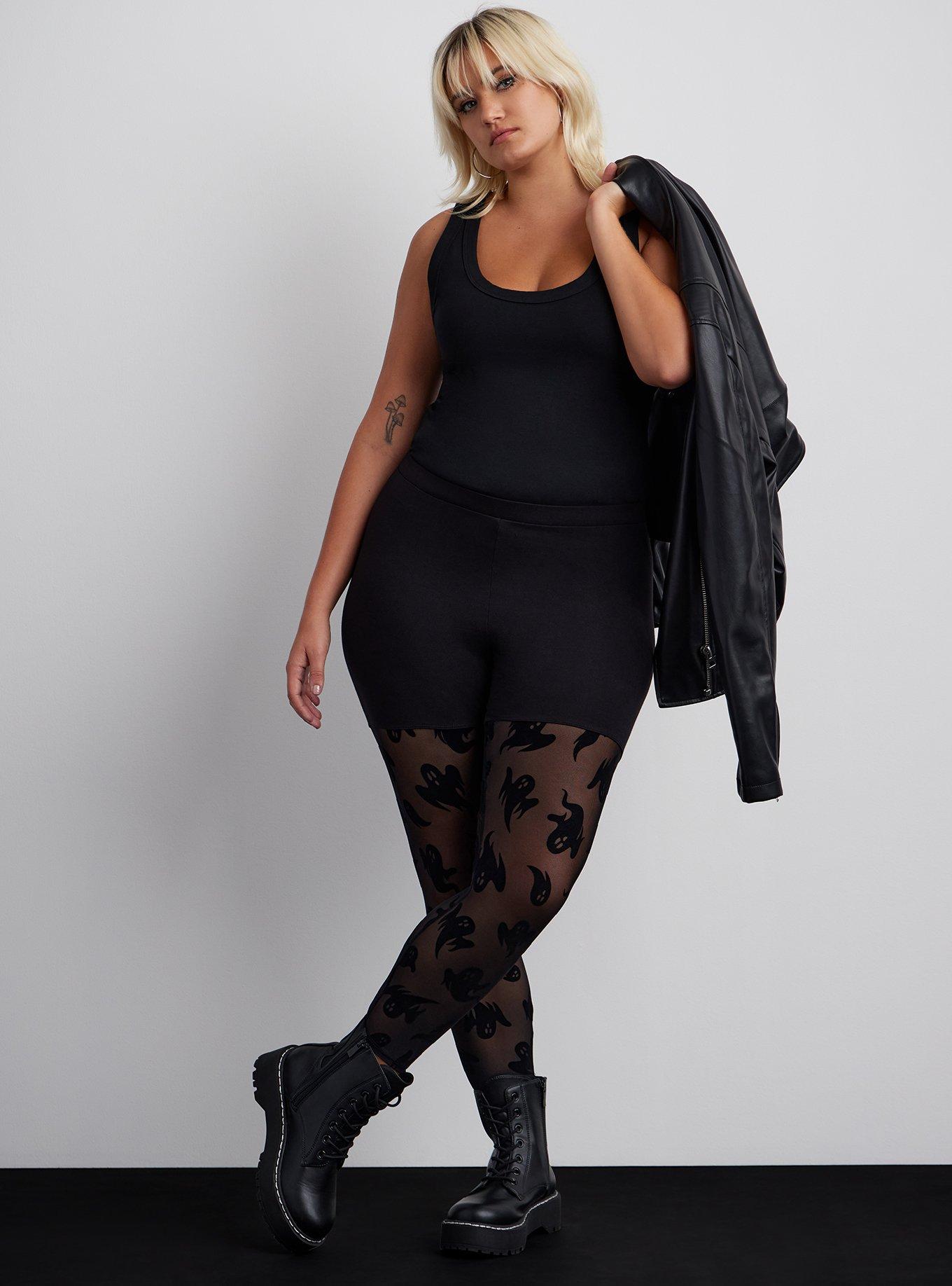 Plus Size - Crop Comfort Waist Flocked Ghost Legging - Torrid