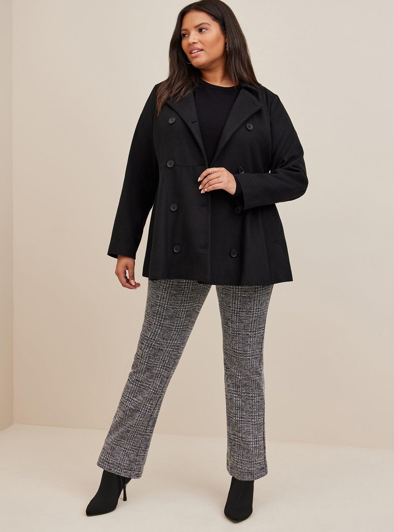 Plus Size Wool Peplum Button Front Coat Torrid