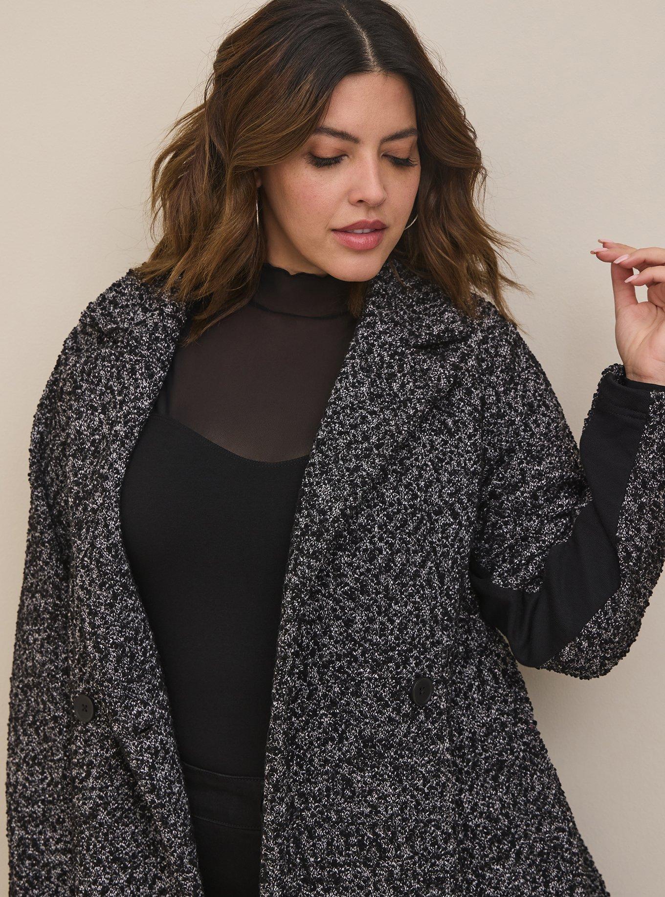 Plus Size Boucle Grey Coat