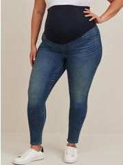 Plus Size Maternity Jegging Skinny Super Soft High-Rise Jean, BLUE GROTTO, hi-res