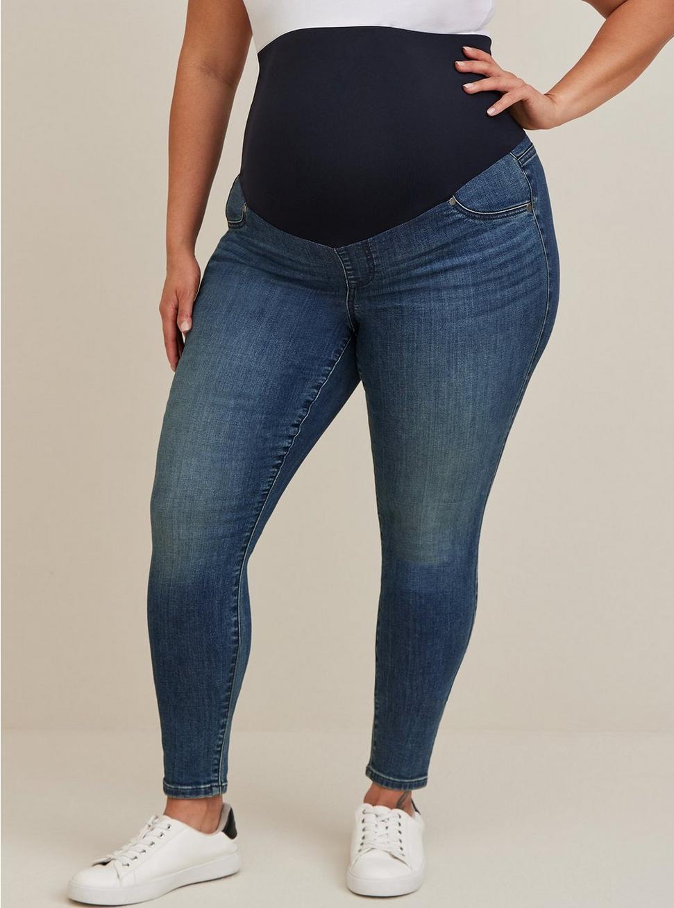 Maternity Jegging Skinny Super Soft High-Rise Jean, BLUE GROTTO, hi-res