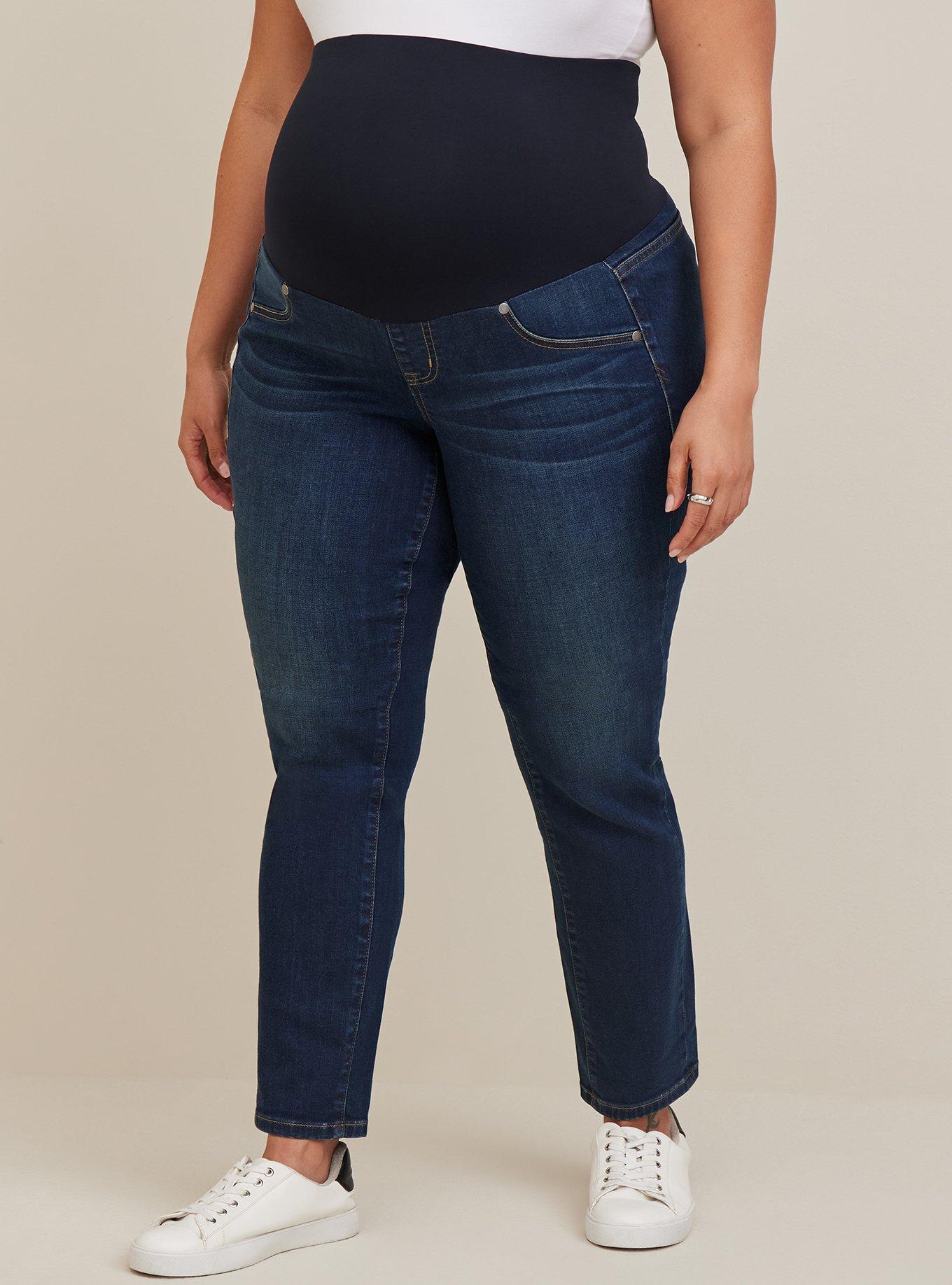 Plus Size - Maternity Boyfriend Straight Super Soft Mid-Rise Jean