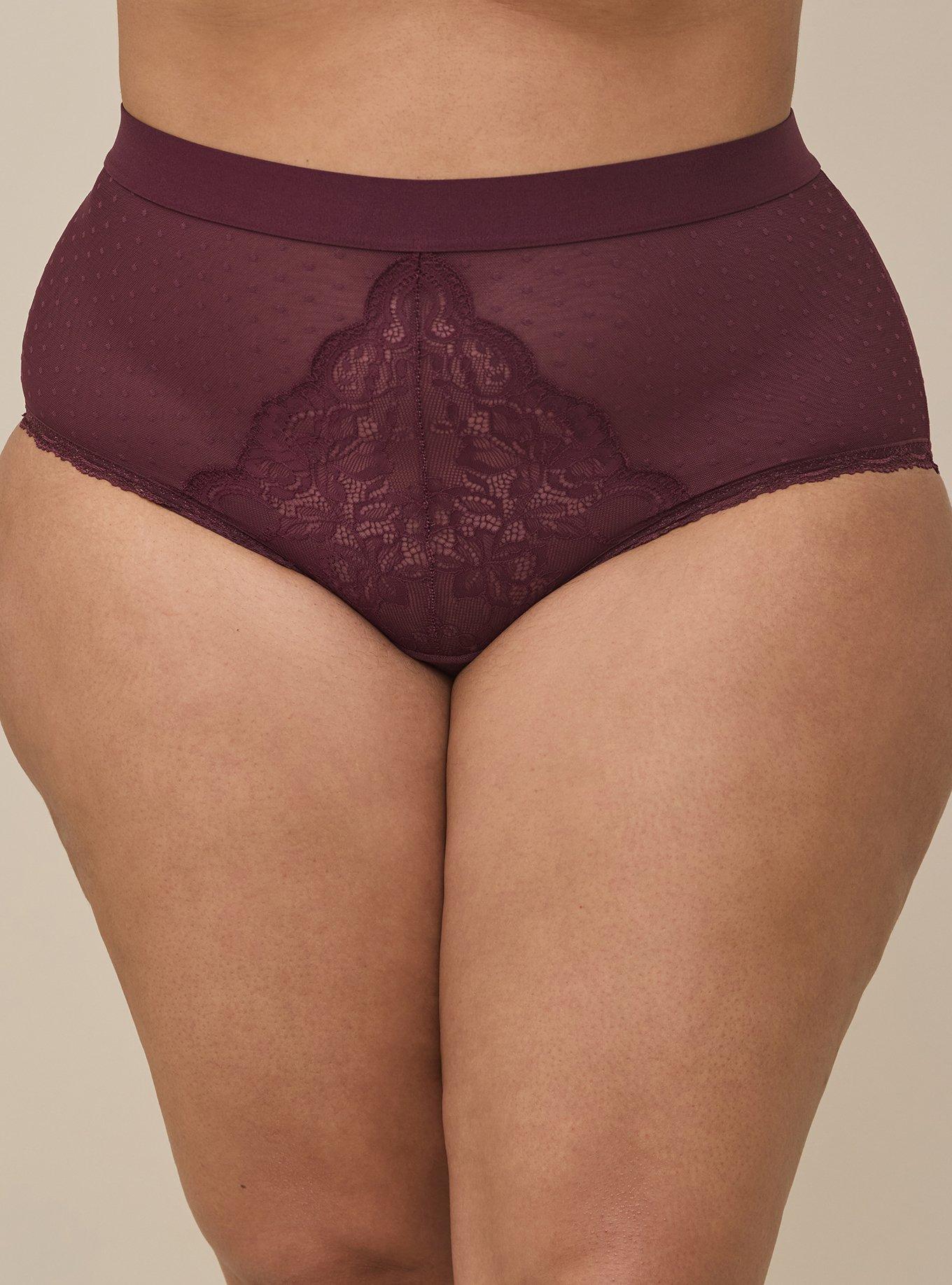 Plus Size - Dot Lace Hipster Panty With Keyhole Back - Torrid