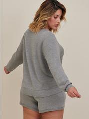 Dream Fleece Long Sleeve Lounge Sweatshirt, GREY, alternate