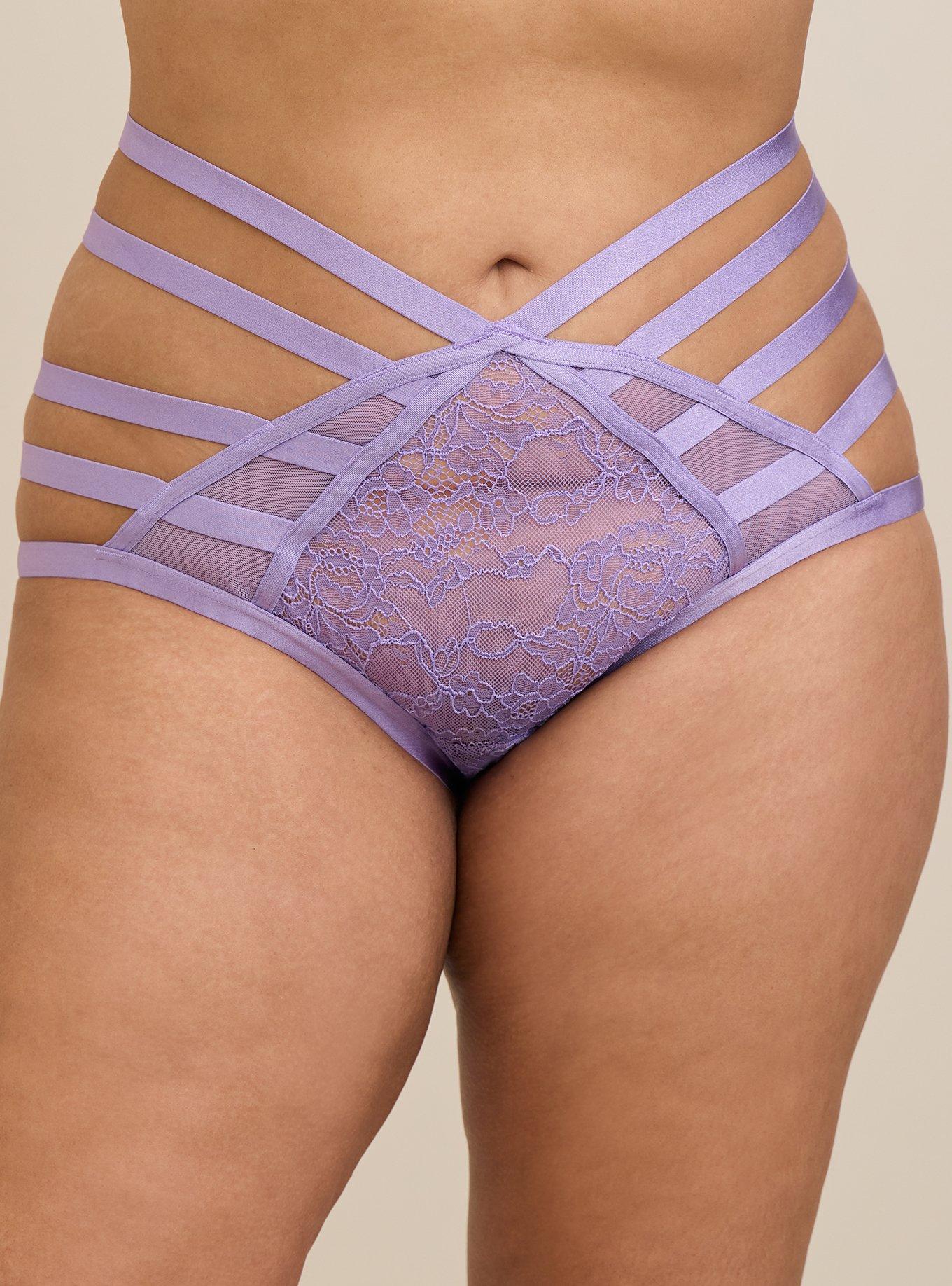 Plus Size Straps And Lace Tanga Panty, BOUGAINVILLEA, hi-res