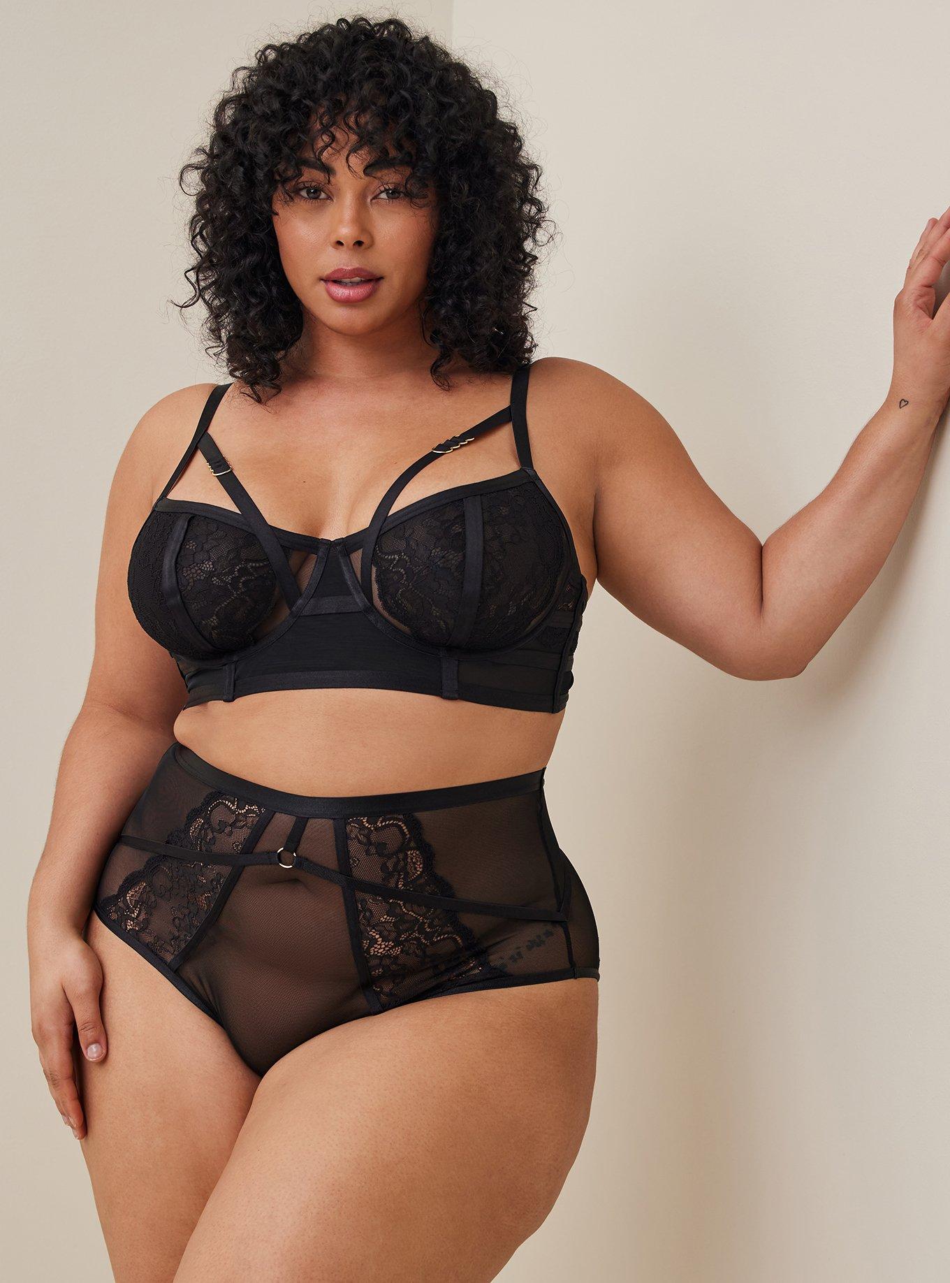 Plus Size - Lace High Waist Cheeky Panty With Open Bum - Torrid