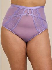 Lace High Waist Cheeky Panty With Open Bum, BOUGAINVILLEA, alternate