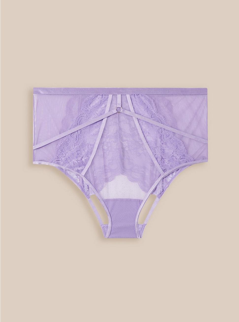 Lace High Waist Cheeky Panty With Open Bum, BOUGAINVILLEA, hi-res