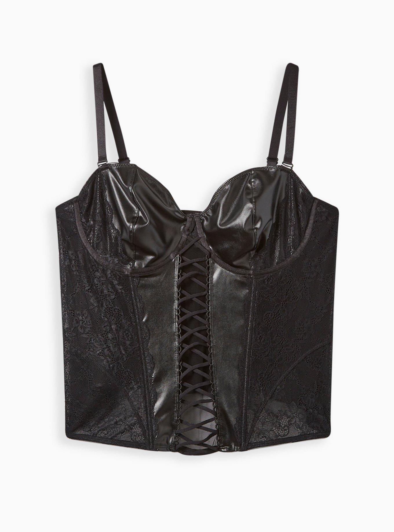 Faux Leather Bustier Top Black Leather Corset Top -  Denmark
