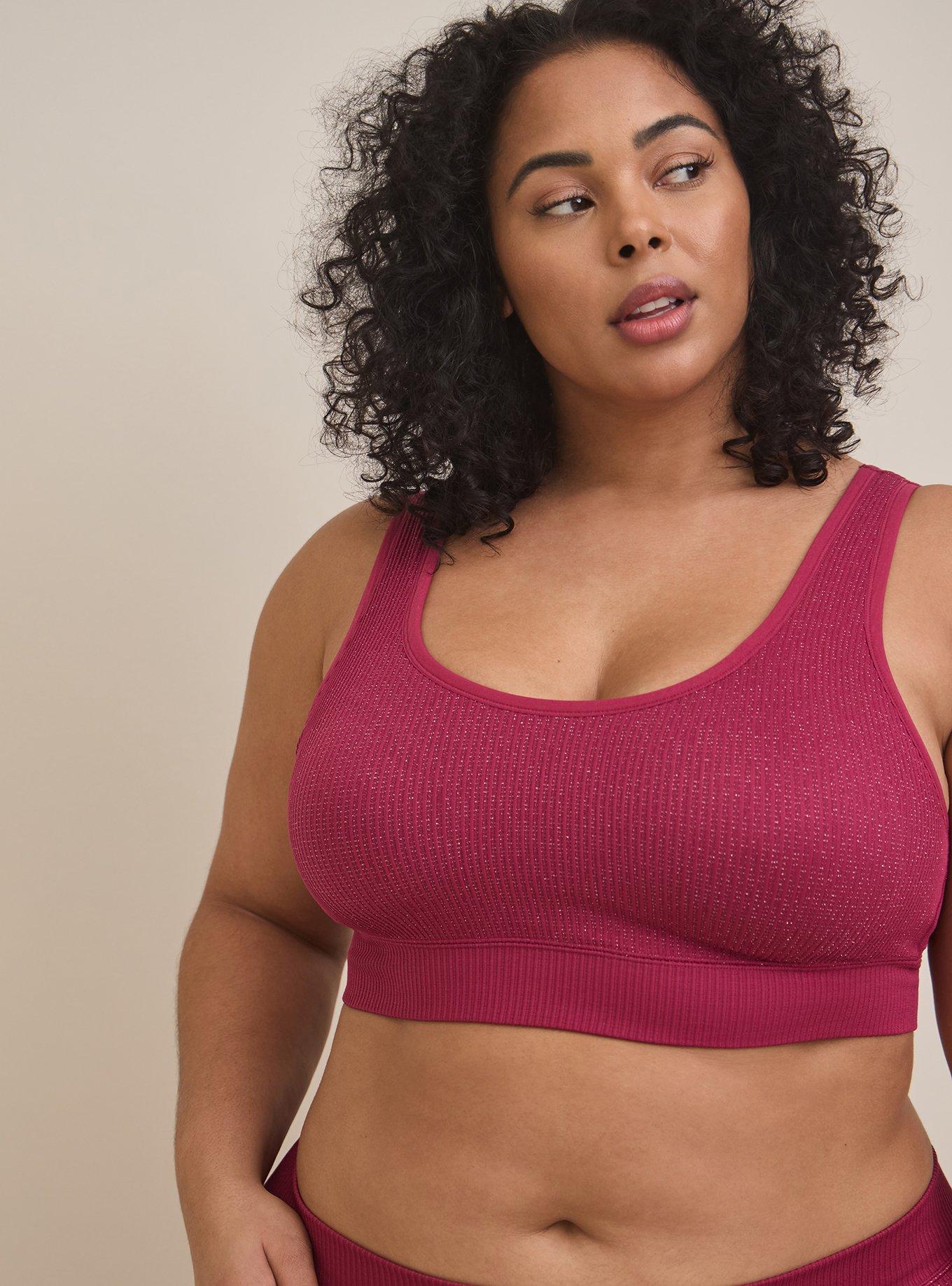 Torrid Curves Lightly Lined Ribbed Seamless Scoop Bralette 1 Beaujolais  Burgundy