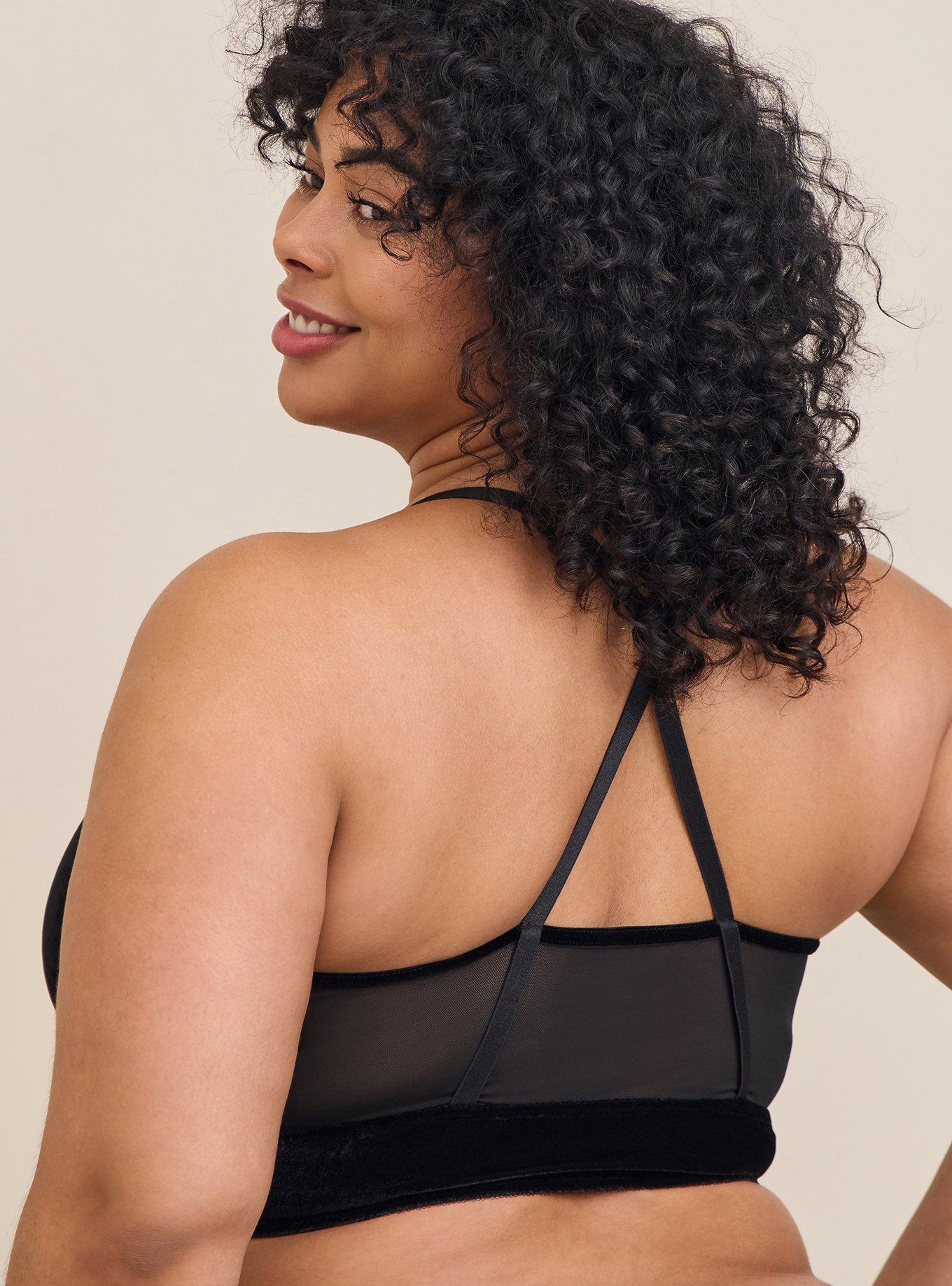 Plus Size - Velour and Mesh Bralette - Torrid