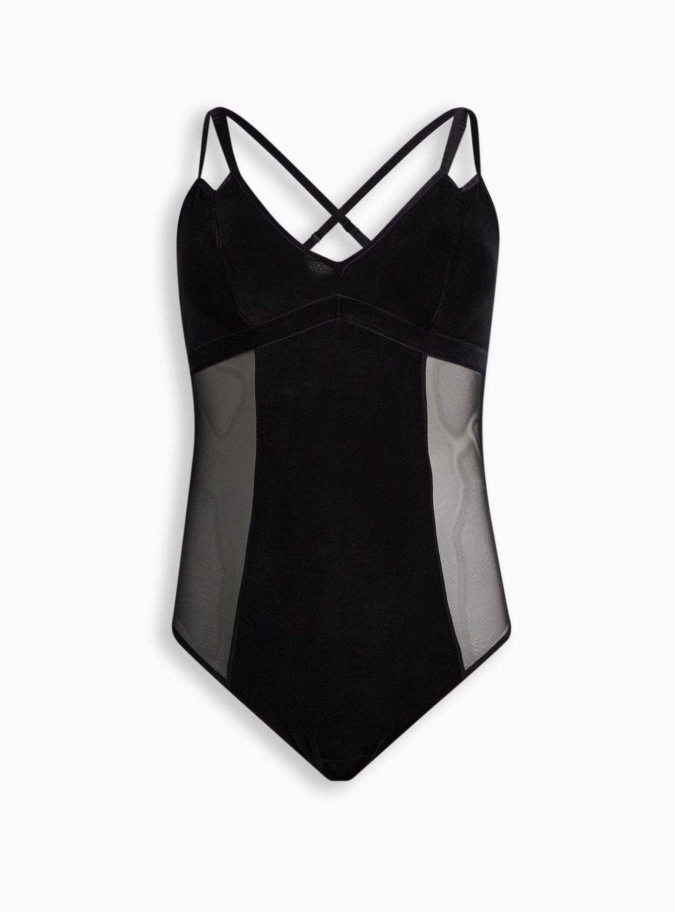 Plus Size Velour and Mesh Bodysuit Torrid