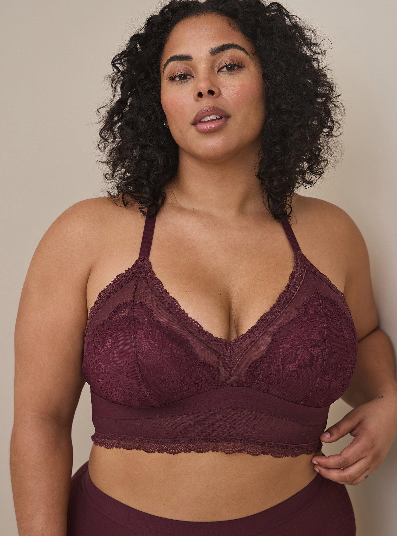 Plus Size - Dot And Lace Bralette - Torrid