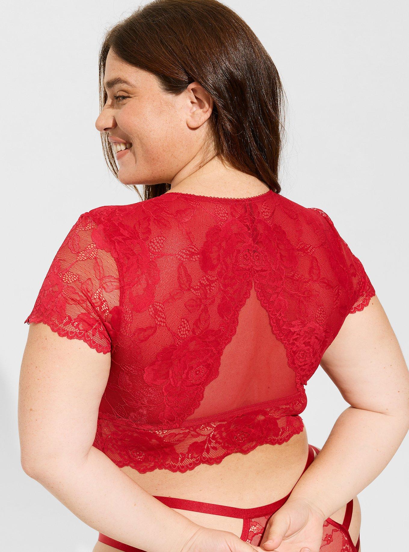 Red Lace Crop Top 