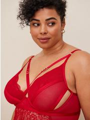 Straps And Lace Bodysuit, JESTER RED, alternate