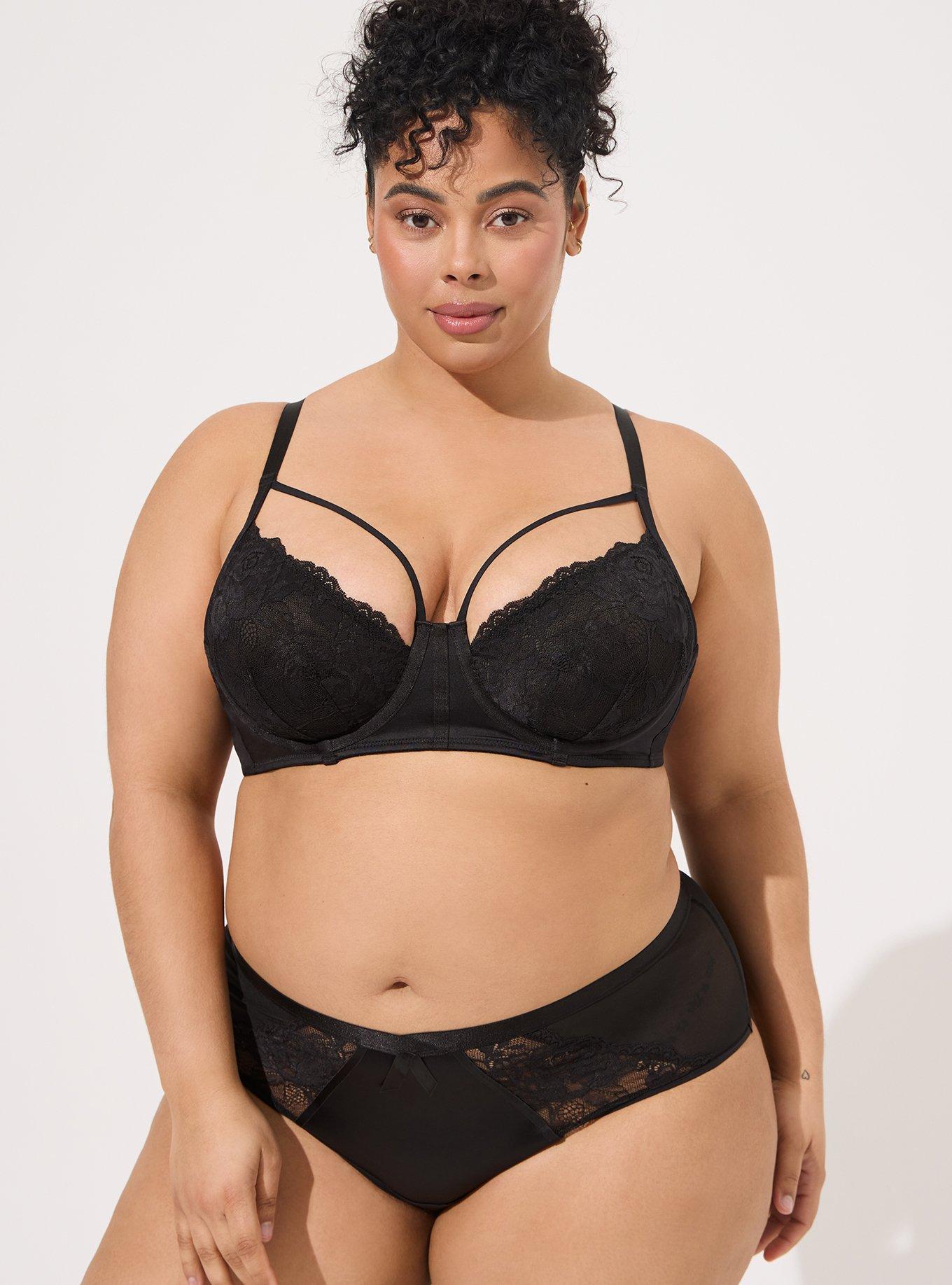 Plus Size - Satin And Lace Retro Underwire Bra - Torrid